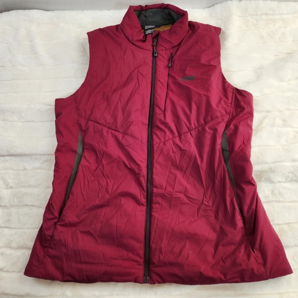 Outdoor Research Womens Refuge Vest Maroon Insulated Full Zip Size M‎ Medium